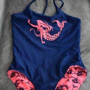 NWOT Girls Reversible Mermaid Swimsuit Sz 10/12+